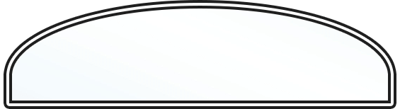 Extended arch transom for steel entry front door