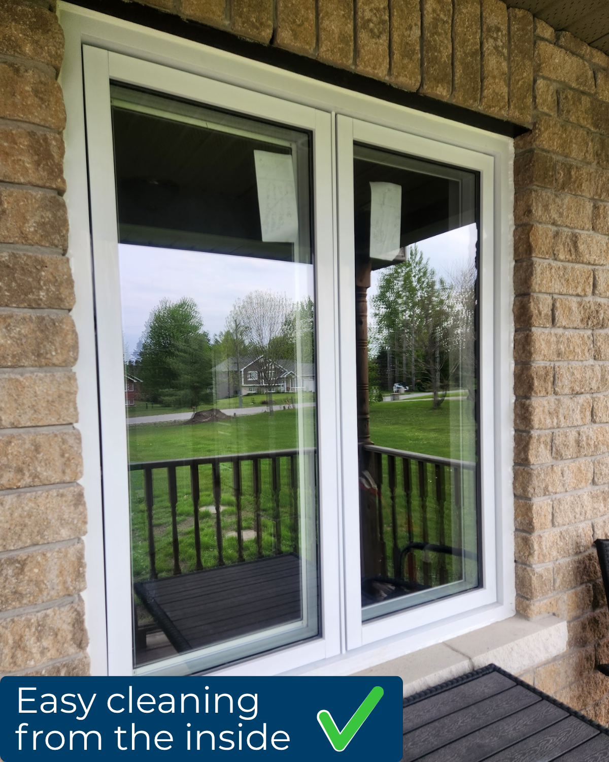 Cleaning a casement window exterior glass from inside